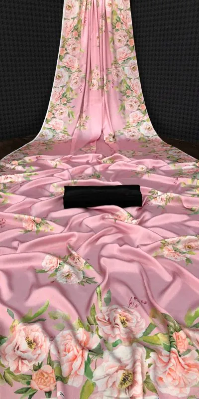 Fancy Pink Color Devsena Soft Silk Saree Digital Print Saree