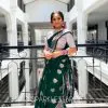 Fashionable Stone Green Color Soft Lichi Silk Rich Pallu Saree
