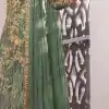 Feminine Green Color Net Embroidery Diamond Work Sharara Suit