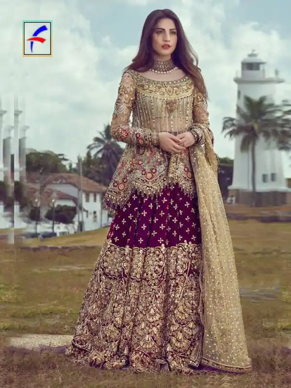 Fine Purple Net Coding sequence Embroidery Lehenga Choli