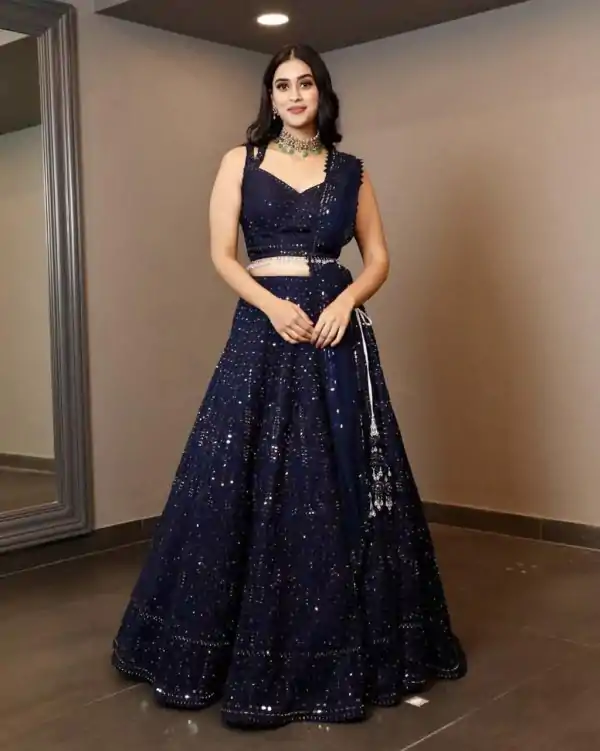 Glamorous Black Color Georgette Embroidery Lehenga Choli