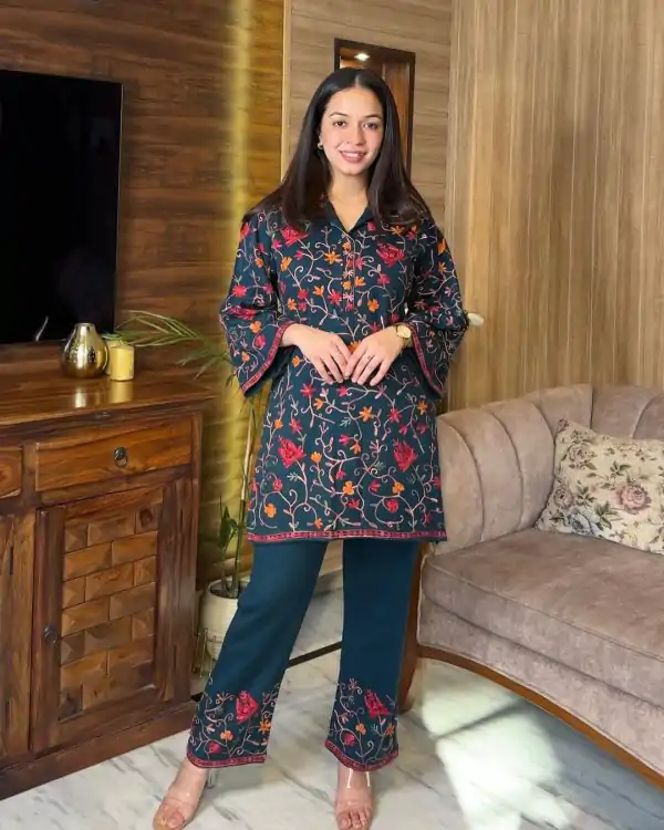 Glamorous Navy Blue Color Rayon Embroidery Work Salwar Suit