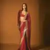 Glamorous Red Color Georgette Embroidery Thread Work Saree