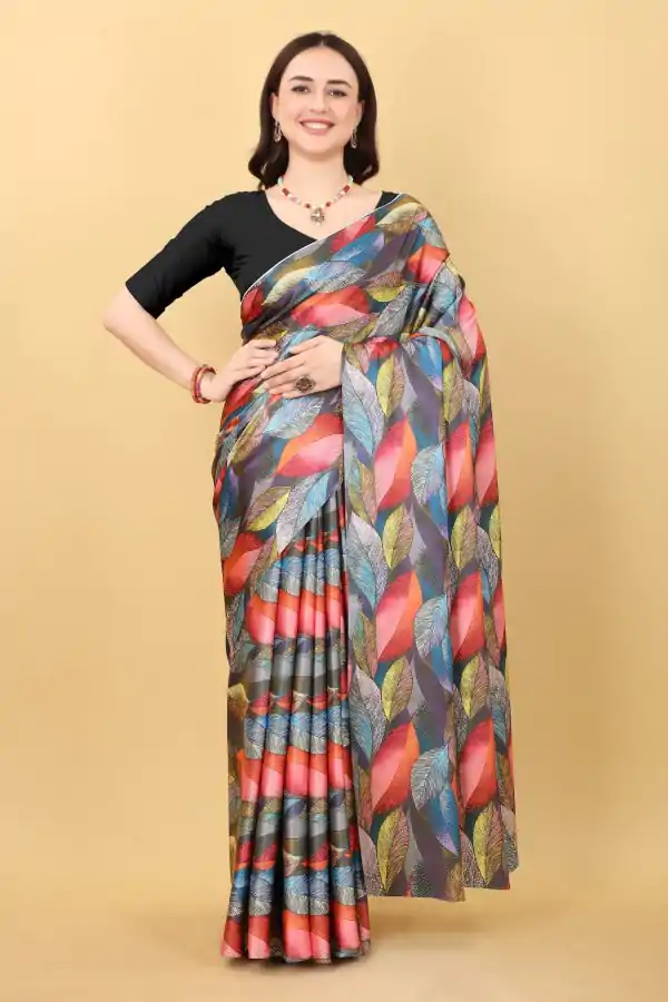 Graceful Multi Color Devsena Soft Silk Saree Digital Printed Saree