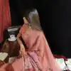 Graceful Orange Color Georgette Printed Pearl Lace Border Saree