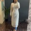 Graceful White Color Foix Georgette thread Sequence Work Kurti