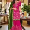Grand Pink Color Faux Georgette Embroidery Work Salwar Suit