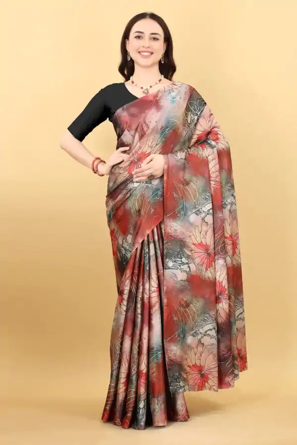 Majestic Maroon Color Devsena Soft Silk Digital Printed Saree