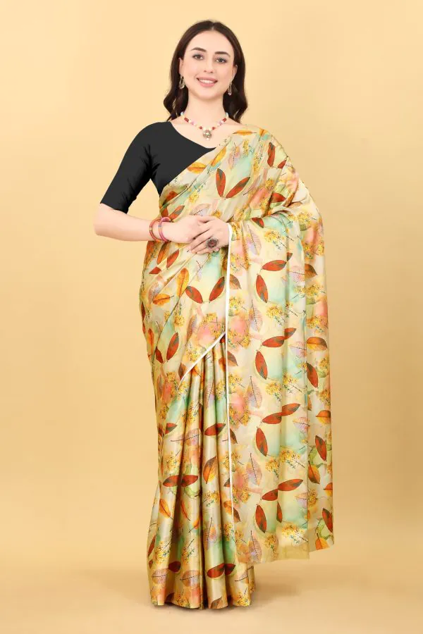 Majestic Mustard Color Devsena Soft Silk Digital Printed Saree