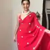 Mesmerizing Red Color Georgette Thread Gmathi Work Saree
