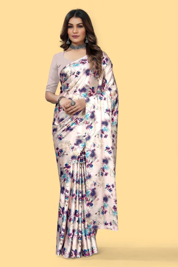 Nice Purple Color Devsena Soft Silk Digital Printed Work Saree