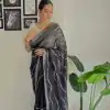 Pretty Black Color Soft Organza Zari With Sequence Saree