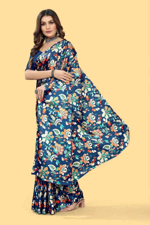 Pretty Royal Blue Color Devsena Soft Silk Digital Printed Saree