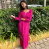 Pure Pink Color Heavy Rayon Thread Sequence Work Salwar Suit
