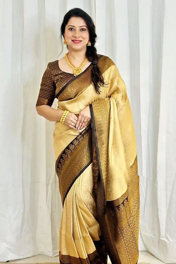 Radiant Grey Color Soft Lichi Silk Ordinary Design Pallu Saree