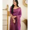 Slightly Purple Color Soft Lichi Silk Cloth Rich Pallu All Over Saree