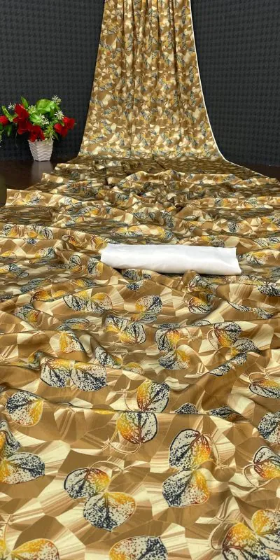 Softly Bronze Color Devsena Soft Silk Saree Digital Print Saree
