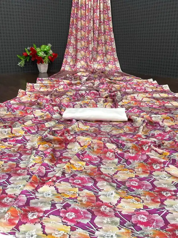 Softly Purple Color Devsena Soft Silk Saree Digital Print Saree