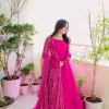 Special Pink Faux Georgette Thread With Sequence Anarkali Suit
