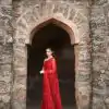 Special Red Color Georgette Embroidery Sequence Work Saree