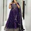 Stylish Black Color Chinon Embroidery Thread Work Lehenga Choli
