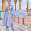 Sublime Light Blue Color Heavy Rayon Embroidery Printed Kurti