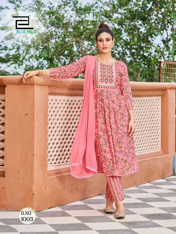 Sublime Pink Color Heavy Rayon With Embroidery Printed Kurti