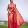 Superb Pink Color Soft Lichi Silk Cloth Rich Pallu All Over Saree
