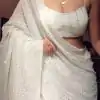 Superb White Color Georgette Embroidery Cotton Thread Saree