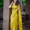 Superb Yellow Color Soft Lichi Silk Cloth Rich Pallu All Over Saree