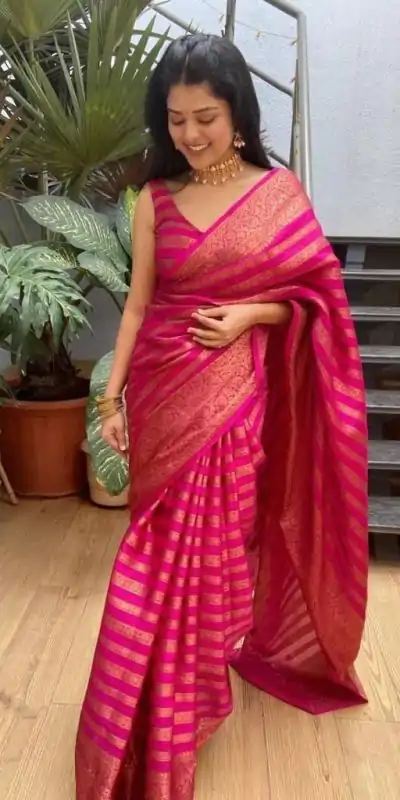 KP 4085 Pink Color Soft Lichi Silk Jacquard On All Over Saree Casual, Party Wear, Wedding, Events Etc. Expected Delivery 4-6 Working Days @1399/- | Bollywood Sarees, Creative Sarees, Designer Sarees, Embroidered Sarees, Ethnic Saree, Modern Digital sarees, Party Wear Sarees, Sarees
