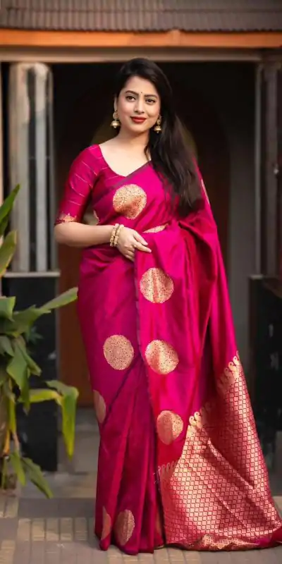 KP 5062 Rani Color Soft Lichi Silk Cloth Rich Pallu Work Saree Casual, Party Wear, Wedding, Events Etc.   Expected Delivery 4-6 Working Days @ 1299/- | Bollywood Sarees, Creative Sarees, Designer Sarees, Embroidered Sarees, Ethnic Saree, Modern Digital sarees, Party Wear Sarees, Sarees
