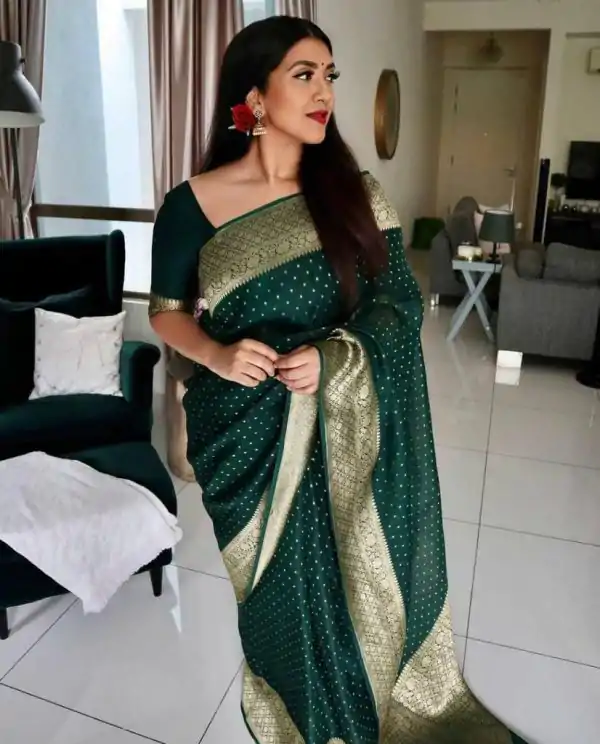 KP 4012 Stone Green Color Soft Lichi Silk Cloth Rich Pallu Work Saree Casual, Party Wear, Wedding, Events Etc.   Expected Delivery 4-6 Working Days @ 1349/- | Bollywood Sarees, Creative Sarees, Designer Sarees, Embroidered Sarees, Ethnic Saree, Modern Digital sarees, Party Wear Sarees, Sarees