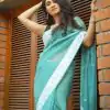 Aglow Blue Color Soft Lichi Silk Ordinary Design Rich Pallu Saree
