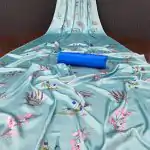 Aglow Light Blue Color Devsena Soft Silk Digital Printed Saree