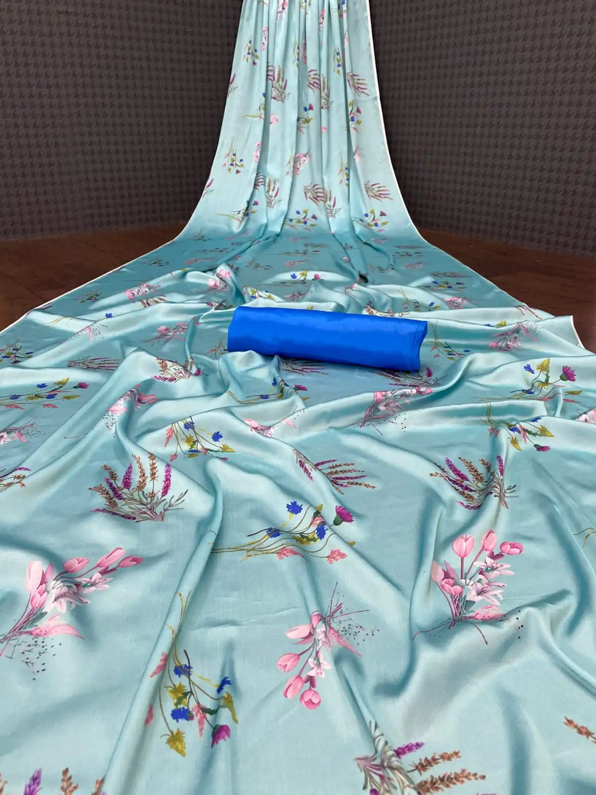 Aglow Light Blue Color Devsena Soft Silk Digital Printed Saree