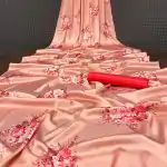 Aglow Light Peach Color Devsena Soft Silk Digital Printed Saree