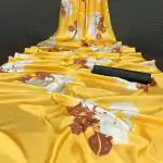 Aglow Yellow Color Devsena Soft Silk Digital Printed Work Saree