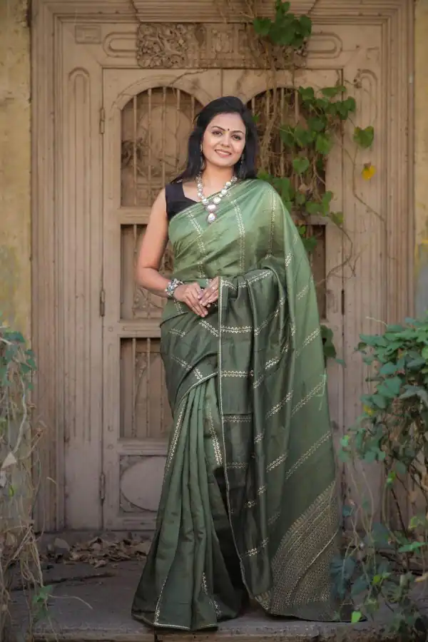 Artful Green Color Jacquard Rich Pallu On All Over The Saree
