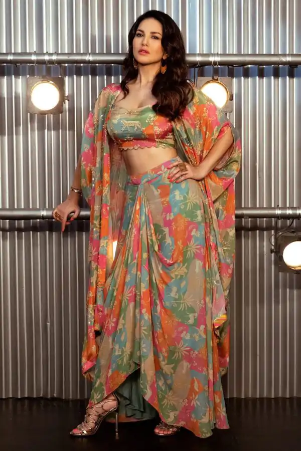 Beautiful Malty Color Crepe Silk Printed Mirror Work Salwar Suit