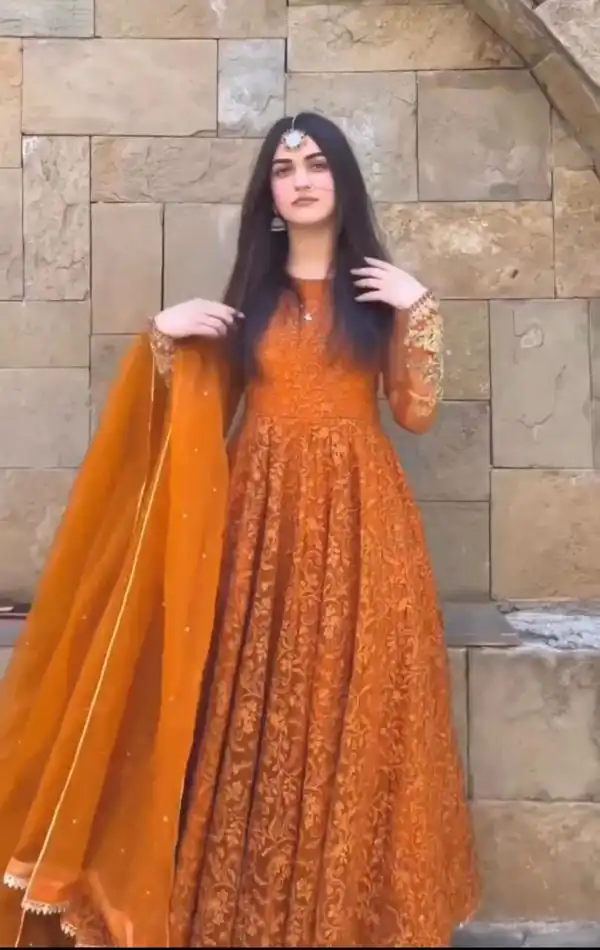 Beautiful Mustard Color Georgette Embroidery Work Salwar Suit
