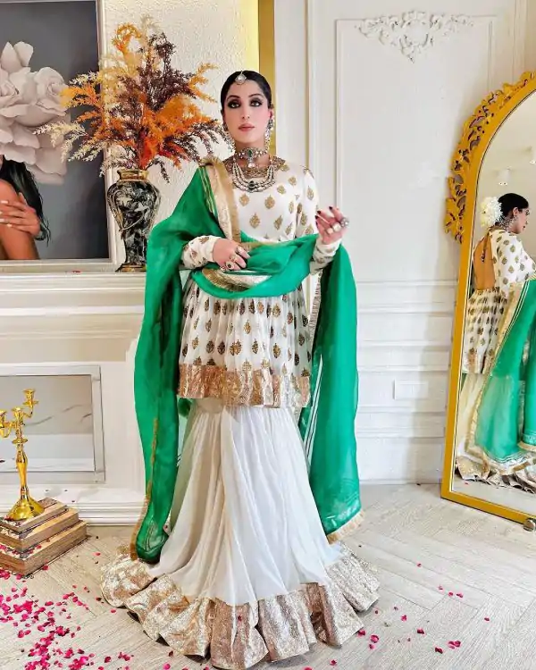 Beautiful White Color Faux Georgette Embroidery Salwar Suit