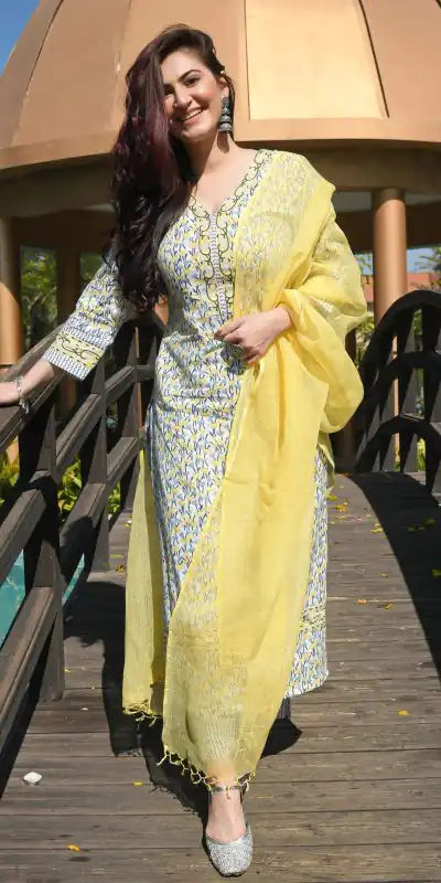 Beautiful White Color Viscose Cotton Printed Work Salwar Suit