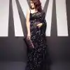 Classic Black Color Georgette Embroidery Lehenga Saree