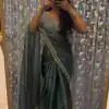 Elegant Blue Color Soft Jimmy Choo Embroidery Sequence Saree