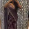 Elegant Purple Soft Jimmy Choo Embroidery Sequence Saree