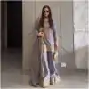 Fancy Grey Color Chinnon Silk Embroidery Sequence Salwar Suit