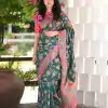 Graceful Green Color Kashmiri Running Thread Zari Work Saree