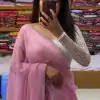 Grand Light Pink Color Georgette Shining Diamond All Over Saree