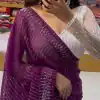 Grand Purple Color Georgette Shining Diamond All Over Saree